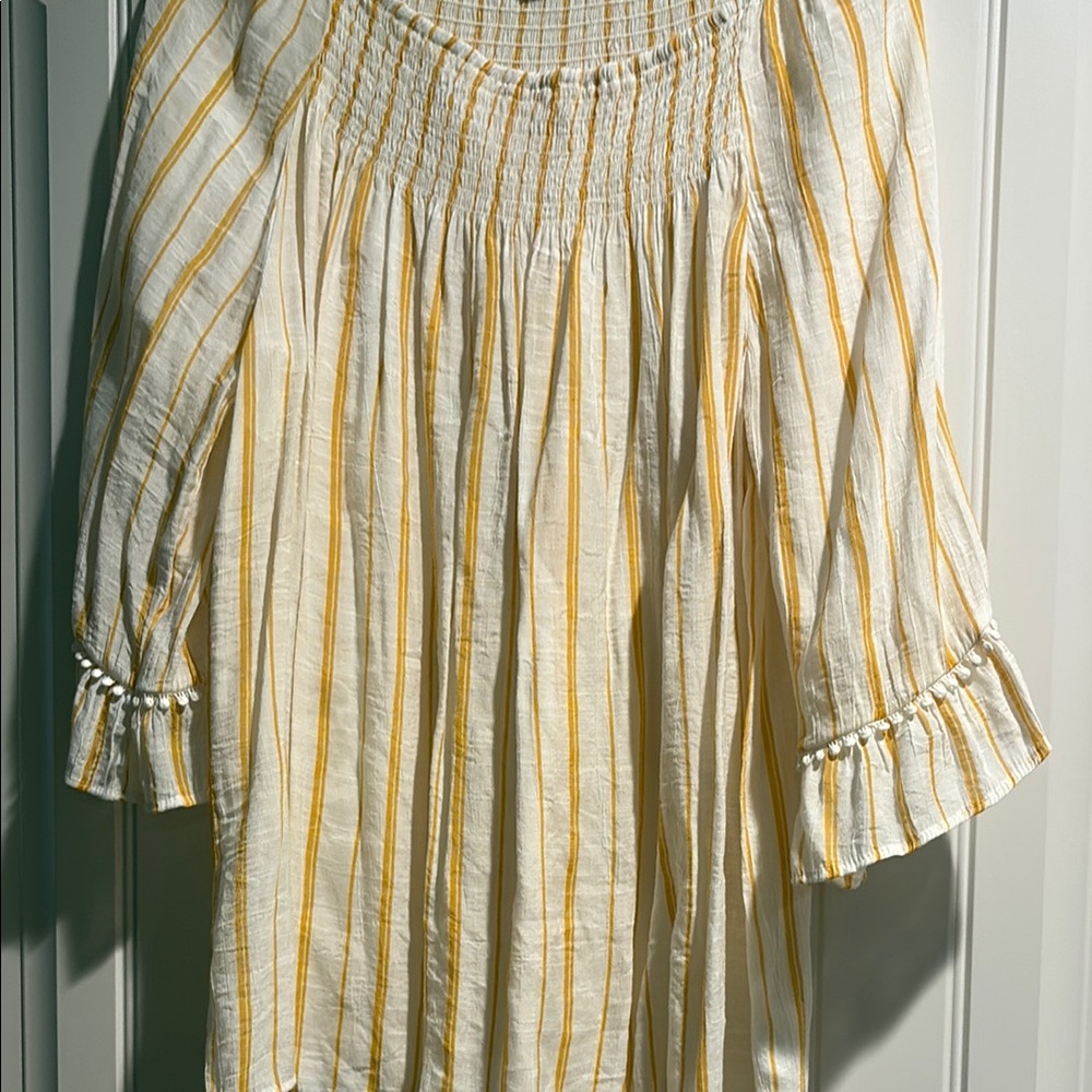 Striped Yellow and White Women's Top